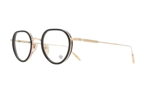 Chrome Hearts Plate Metal Silver Irregular Shape Eyeglass Frames Unisex Black Gold
