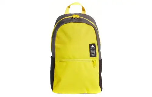 Adidas Recycled Polyester Plain Weave Fabric Backpack Regular Unisex Yellow