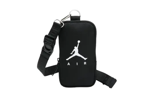 Jordan Polyester Crossbody Bag, Cell Phone Pouch, Card Holder Mini Unisex Black