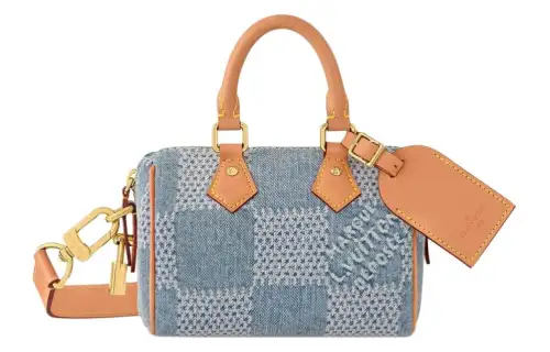LOUIS VUITTON Speedy 18 Bandouliere Damier Denim 3D Blue Denim