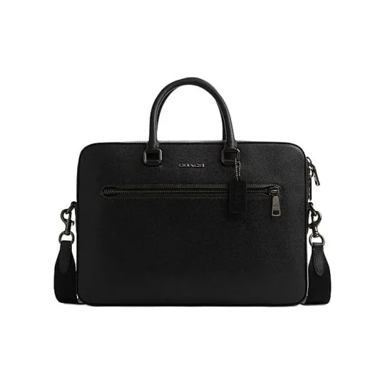 COACH ETHAN Cow Leather Portable One Shoulder Crossbody Briefcase Large Men's Black