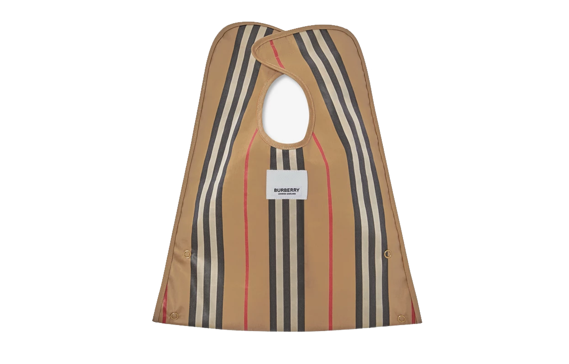 Burberry Burberry Coated Vintage 100% Cotton Check and Signature Stripe Bib Gift Set Archive Beige
