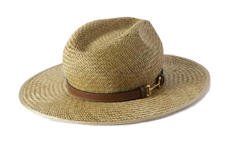 GUCCI Straw Straw Hat Men's Brown