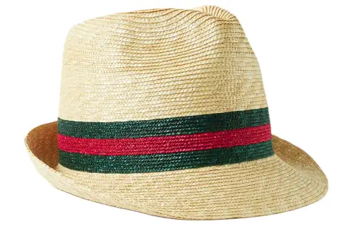 Gucci straw Web fedora hat