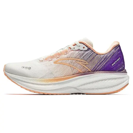 ANTA Running Shoes Women's Low-Top Ivory White/Luminous Orange/Dynasty Purple