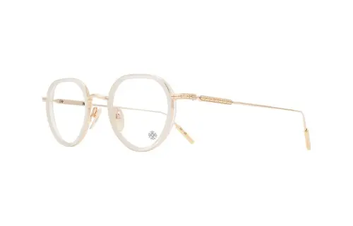 Chrome Hearts Plate Frame Metal Silver Round Eyeglass Frames Unisex Gold