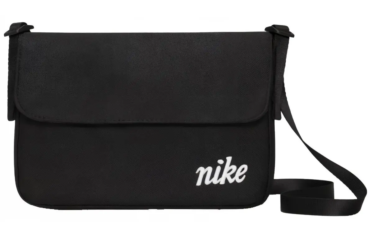 Nike Athleisure Polyester Crossbody Bag, Shoulder Bag Unisex Pure Black