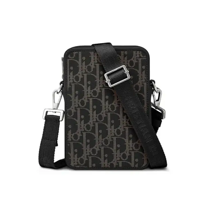 DIOR Cow Leather Messenger Bag, Crossbody Bag, Shoulder Bag Men's Black