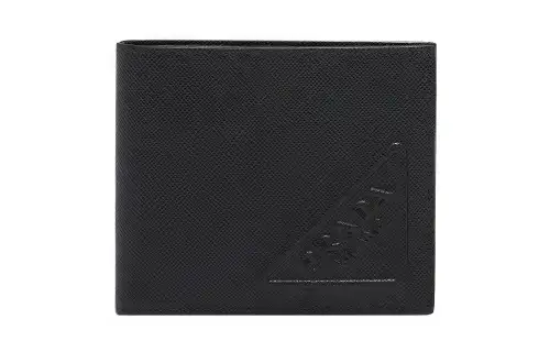 PRADA Saffiano Leather Wallet Men's Black