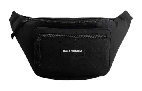 Balenciaga Explorer Zip Closure Nylon Fanny Pack Unisex Black
