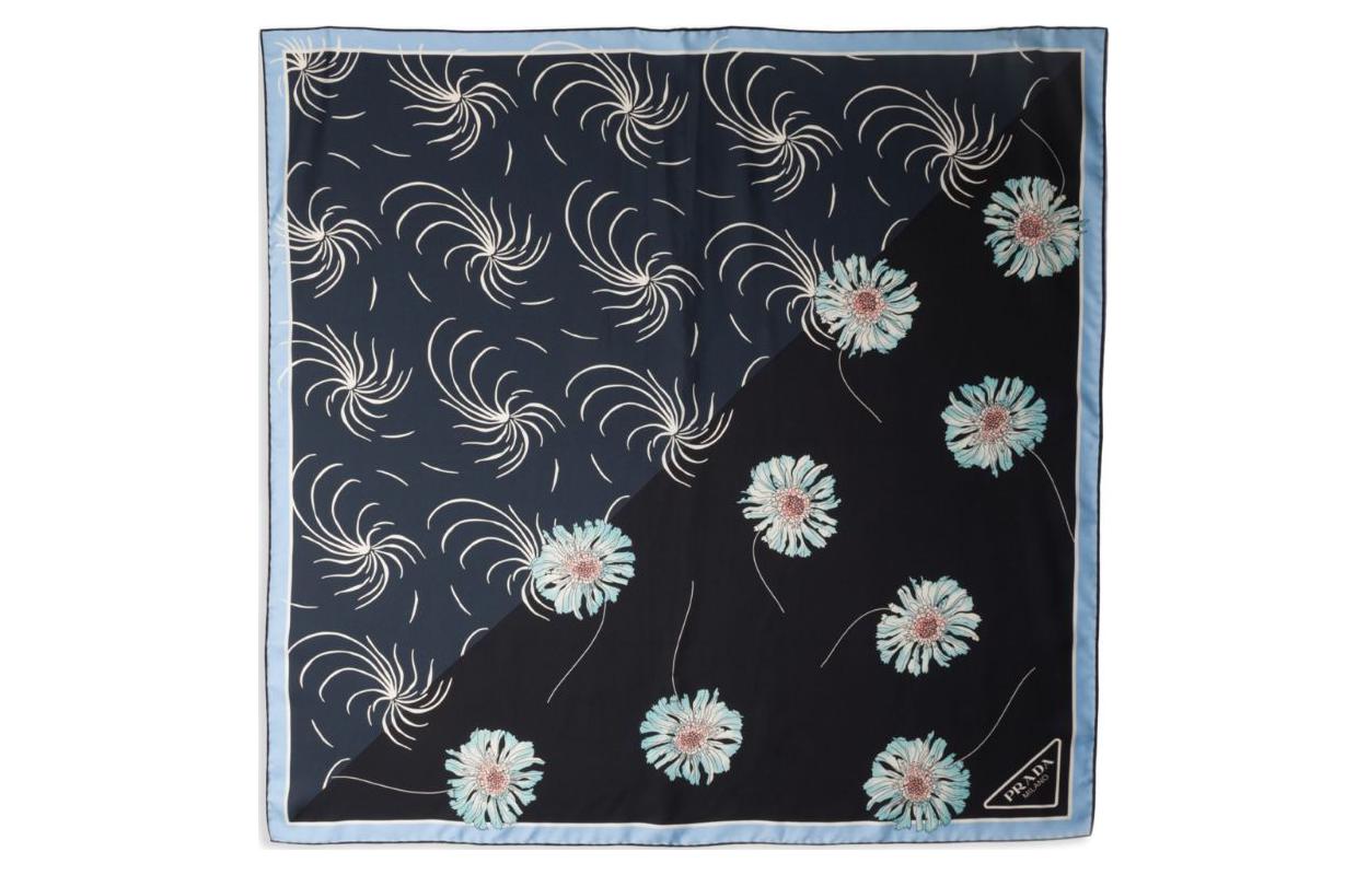 PRADA Mix-print Silk Scarf