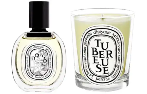 Diptyque, perfume, tuberose, candle, white aromatherapy