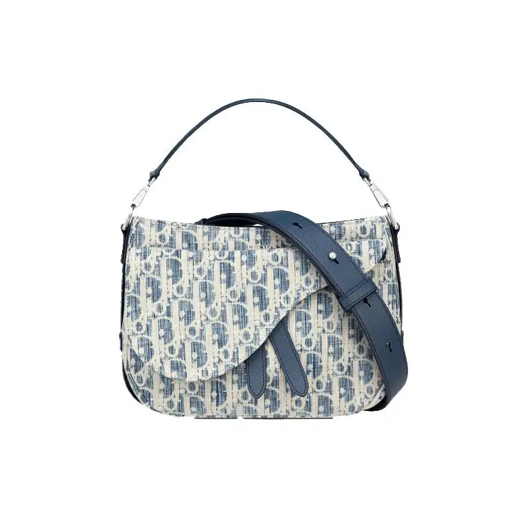 DIOR Saddle Cow Leather Saddle Bag, Sling Bag, Crossbody Bag, Shoulder Bag Men's Blue