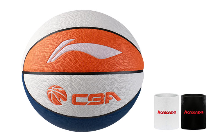 Li Ning Pu Basketball White Orange Blue Size 7 Training Unisex