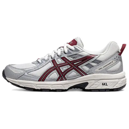 Asics Gel Venture 6 Low Top Running Shoes Women's White Silver