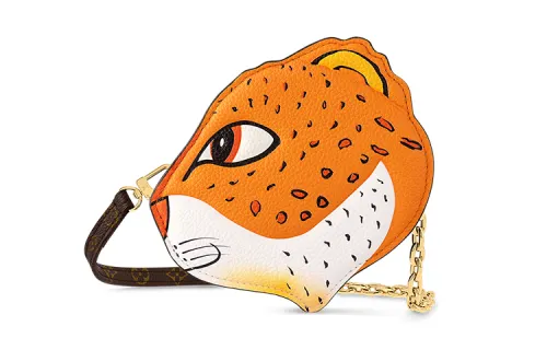 LOUIS VUITTON X Sun Yitian Wallet On Chain Leopard Orange