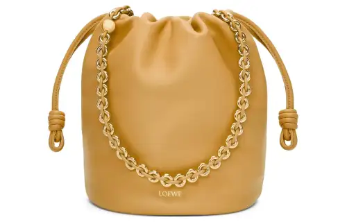 LOEWE Flamenco Napa Lambskin Bucket Bag, Handbag, Shoulder Bag, Crossbody Bag Women's Desert Yellow