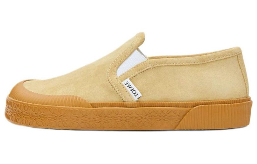 LOEWE Loewe Terra Vulca Suede Round Toe Casual Shoes Men's Brown
