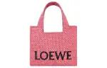 LOEWE Font Tote Raffia Tote Bag, Shopping Bag, Shoulder Bag, Crossbody Bag, Handbag Mini Women's Pink
