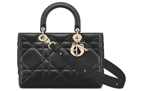 DIOR Calfskin Shoulder Bag, Crossbody Bag, Handbag Medium Women's Black