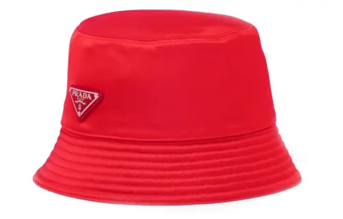 PRADA Cotton Bucket Hats Unisex Red