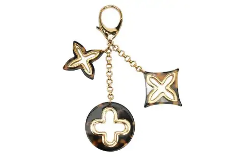 LOUIS VUITTON Gold Plated Keychains Women's Tortoiseshell
