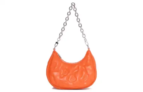 A BATHING APE Synthetic Leather Handbag, Shoulder Bag Women's Orange/Black/Purple