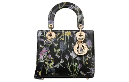 DIOR Lady Dior Calfskin Handbag, Shoulder Bag, Crossbody Bag, Handbag Small Women's Black