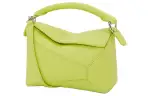 LOEWE Puzzle Cow Leather Handbag, Shoulder Bag, Crossbody Bag Mini Women's Fennel