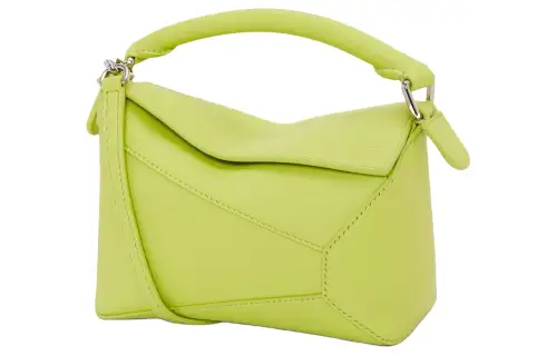 LOEWE Puzzle Cow Leather Handbag, Shoulder Bag, Crossbody Bag Mini Women's Fennel