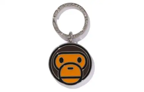 A BATHING APE Zinc Alloy Epoxy Resin Keychain Bag Accessory Medium Men's Brown