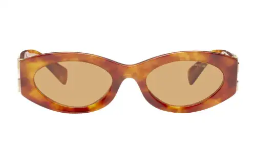 MIU MIU Oval Sunglasses Women's Tortoiseshell