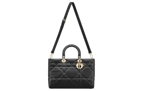 DIOR Calfskin Shoulder Bag, Crossbody Bag, Handbag Large Women's Black