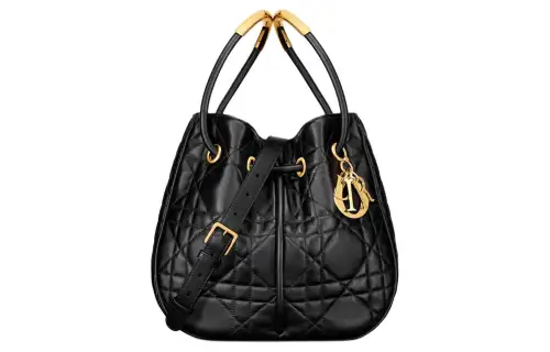 DIOR Lambskin Shoulder Bag, Crossbody Bag Medium Women's Black