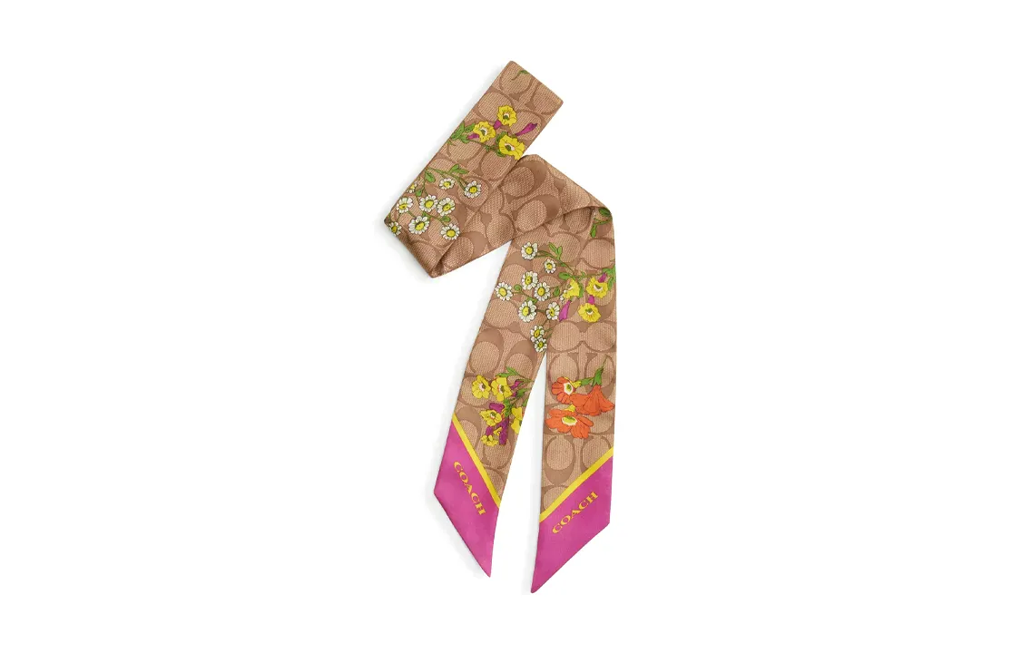 COACH Silk Scarves Women's Khaki