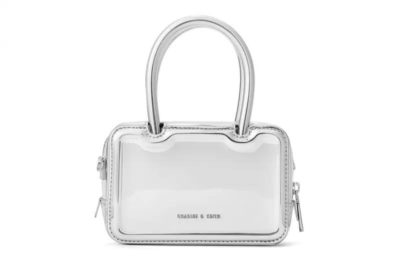 CHARLES&KEITH Pu Small Square Bag, Shoulder Bag, Crossbody Bag, Handbag Small Women's