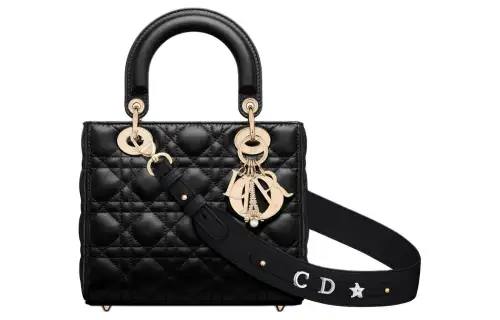 DIOR Lady Dior Cannage Lambskin Handbag, Shoulder Bag, Crossbody Bag, Handbag Small Women's Black