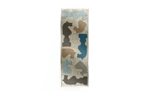 HERMES Cashmere Knit Scarves Unisex Brown