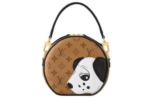 LOUIS VUITTON Sun Yitian Collaboration Petite Boite Chapeau Cow Leather Hard Round Cake Shoulder Handbag Women's Brown