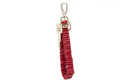 MIU MIU Leather Keychains Women's Red