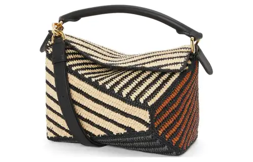 LOEWE Cow Leather Shoulder Bag, Crossbody Bag Small Women's Natural & Honey & Gold