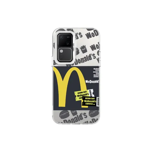 US 10 cents MSMF TPU material M mark gradient color silver high-end protective glasses large hole anti-fall mobile phone case suitable for VIVOX100/X90S/X80/S18/S17/IQOO12/11PRO/NEO8/9 trend