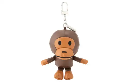 A BATHING APE Artificial Leather Key Pouch Merch Men's Brown