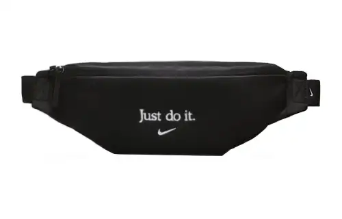 Nike Polyester Fanny Pack Regular Unisex Black With White Embroidery