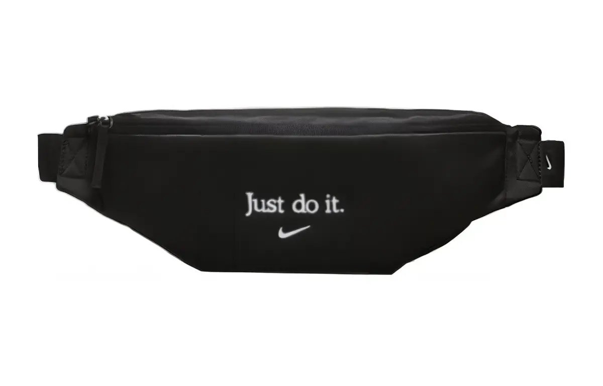 Nike Polyester Fanny Pack Regular Unisex Black With White Embroidery