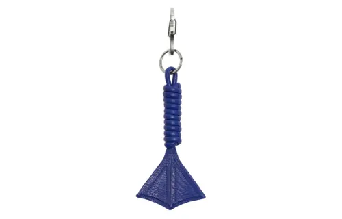 Burberry Calfskin Keychains Men's Blue Purple