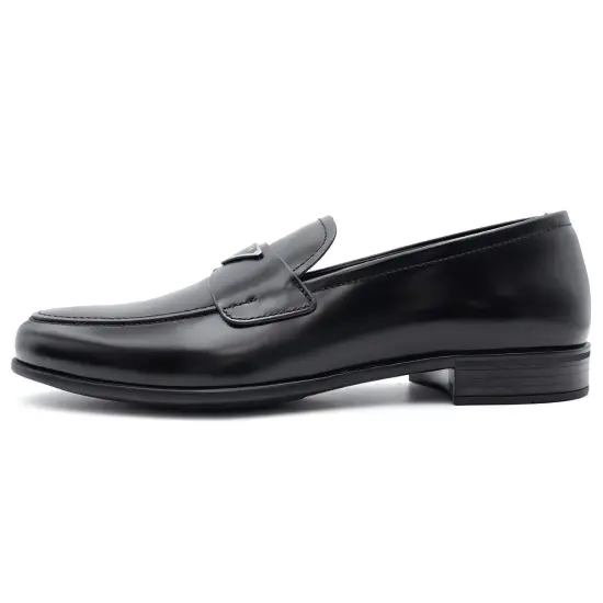 PRADA Brushed Leather Penny Loafers