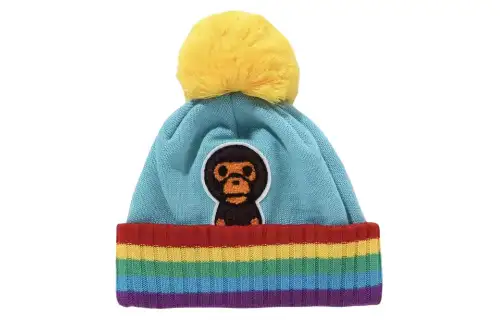 A BATHING APE Cotton Beanies Kids' Blue/Red