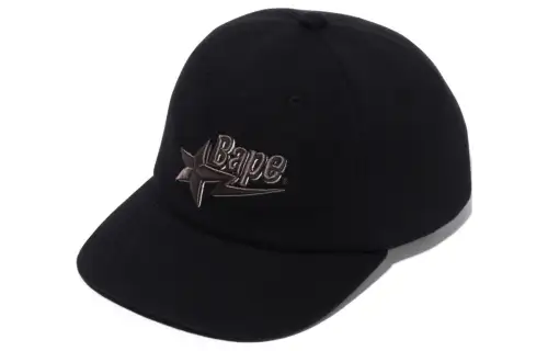 A BATHING APE Cotton Baseball Caps Men's Black/Umber/Green