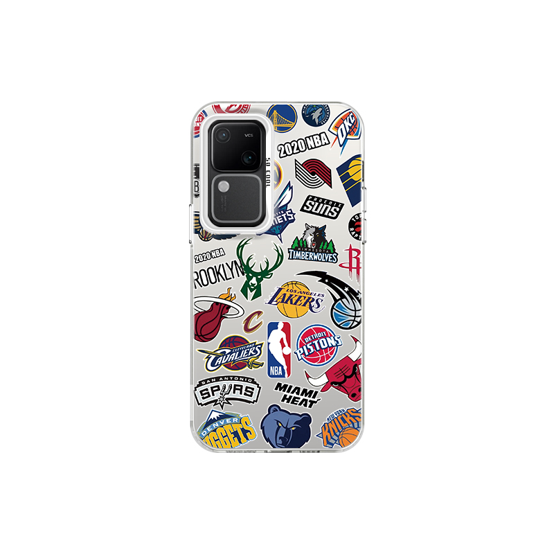 US 10 cents MSMF ABS+PC material NBA team logo personalized creative cool men and women high-end mobile phone case suitable for VIVOX100/X90/X80PRO/S18/S17/IQOO12/11S/NEO9/8 retro style